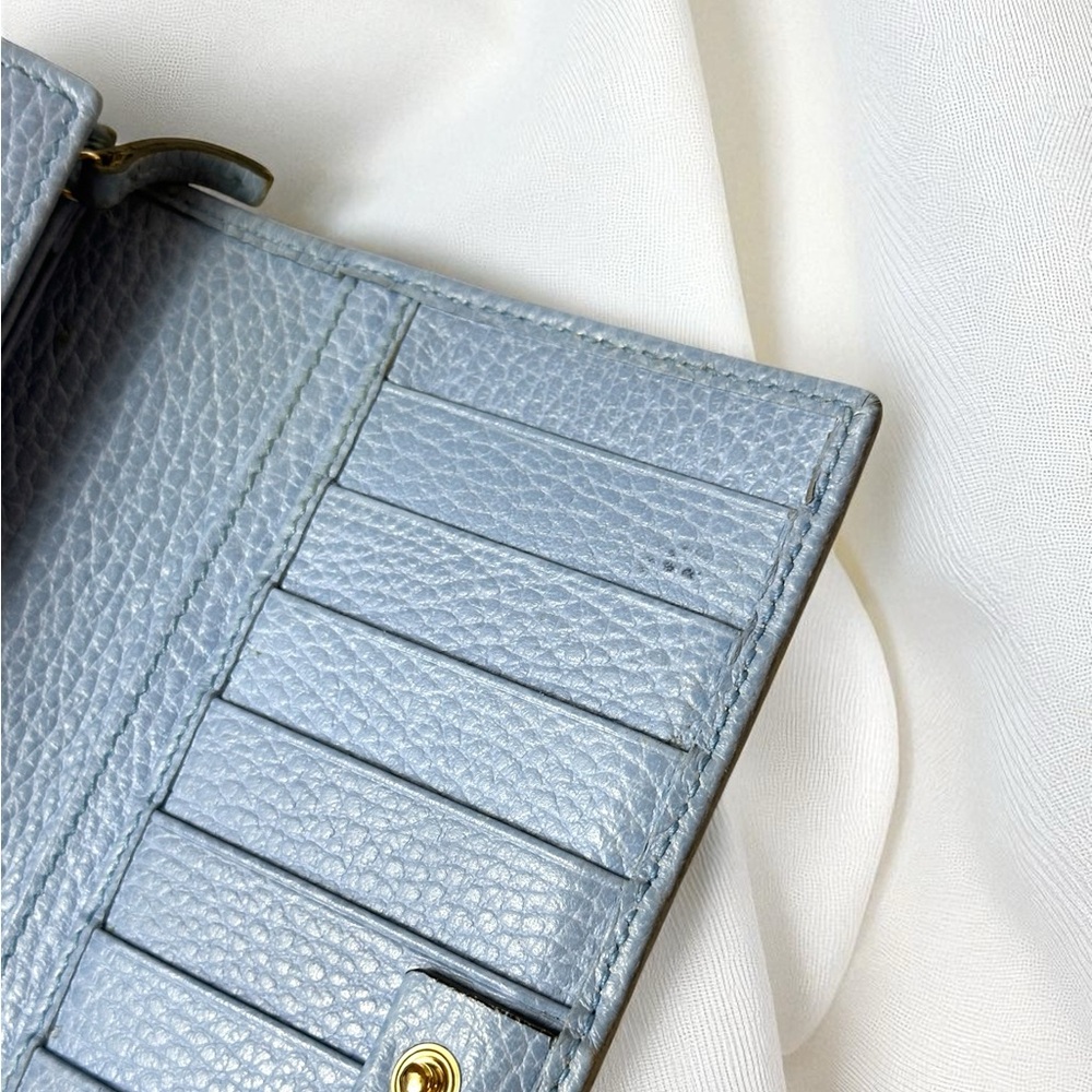 GUCCI Baby Blue Swing Long Bifold Wallet - Picture 6 of 7